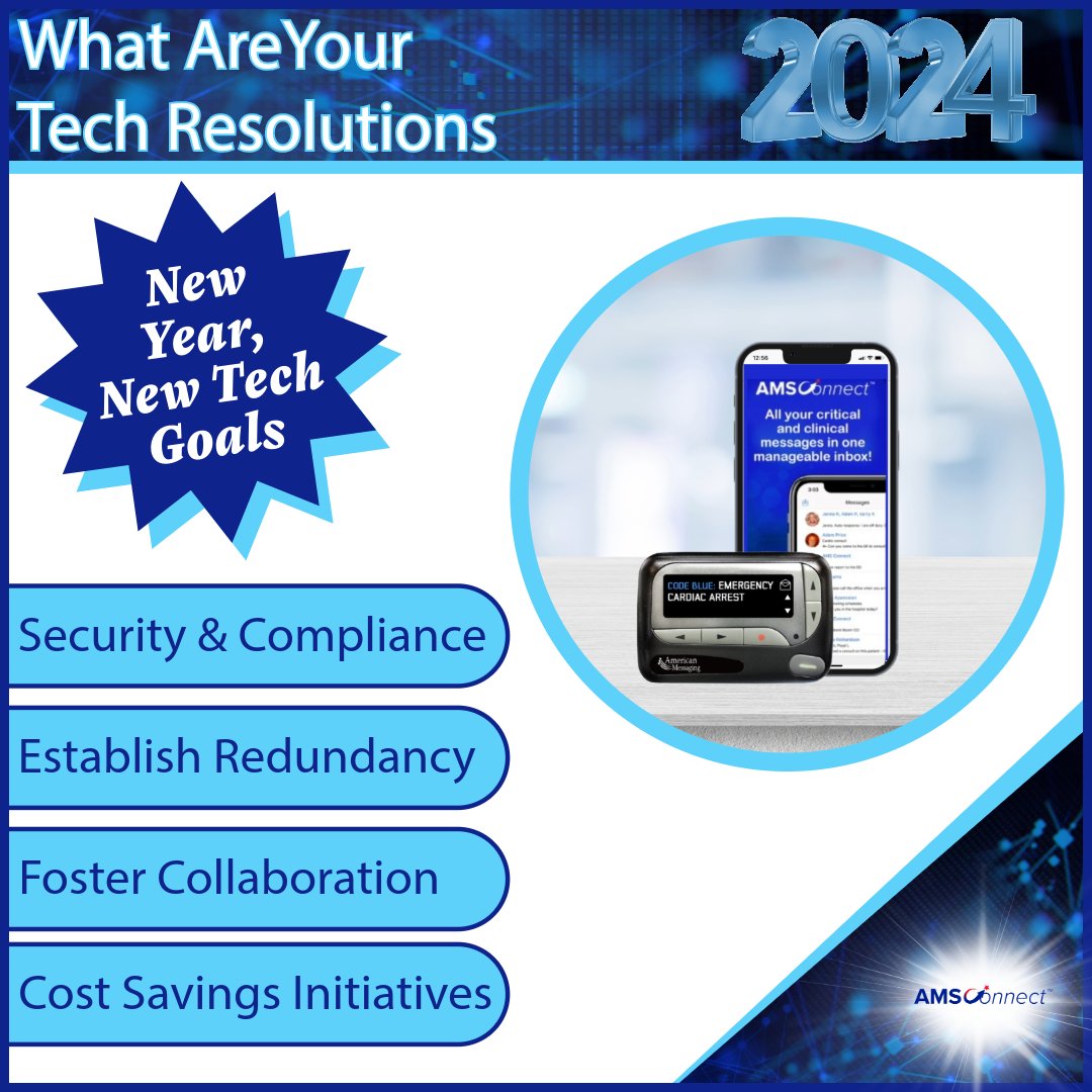 amsmsg's tweet image. 🚀📱 #TechResolutions for 2024! 🌟 
New Year, New Tech Goals! Make 2024 the year of efficient communication with #AMSConnect. 🔐✨ Whether it&apos;s secure messaging, real-time updates, or streamlined collaboration, we have you covered.  🌐