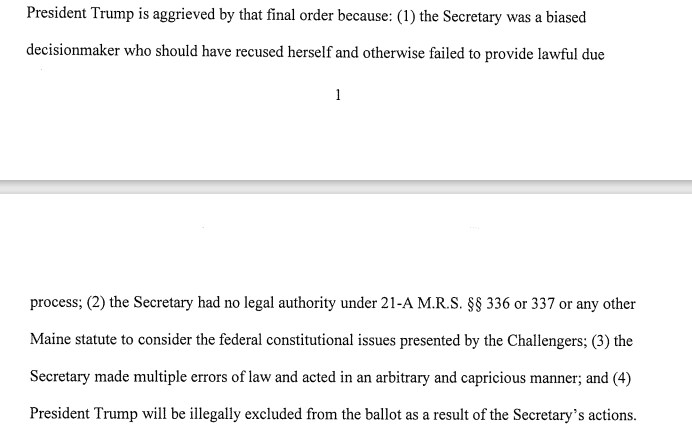 JonChrisos's tweet photo. BREAKING: Trump team appeals Maine secretary of state’s decision to remove him from primary ballot https://t.co/lT2VuzNfBX