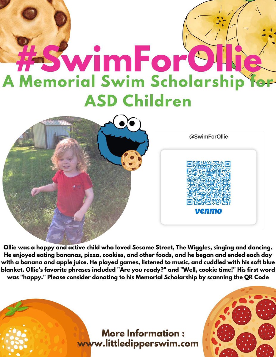 JessStillWrites's tweet photo. The Swim for Ollie Scholarship is still active &amp; needs funds. One child has already received the scholarship. That’s one more child learning water survival skills that could save their life. Please consider donating or share with friends! 
#SwimForOllie #survivalswimming #asd https://t.co/nG7T9pdLKO