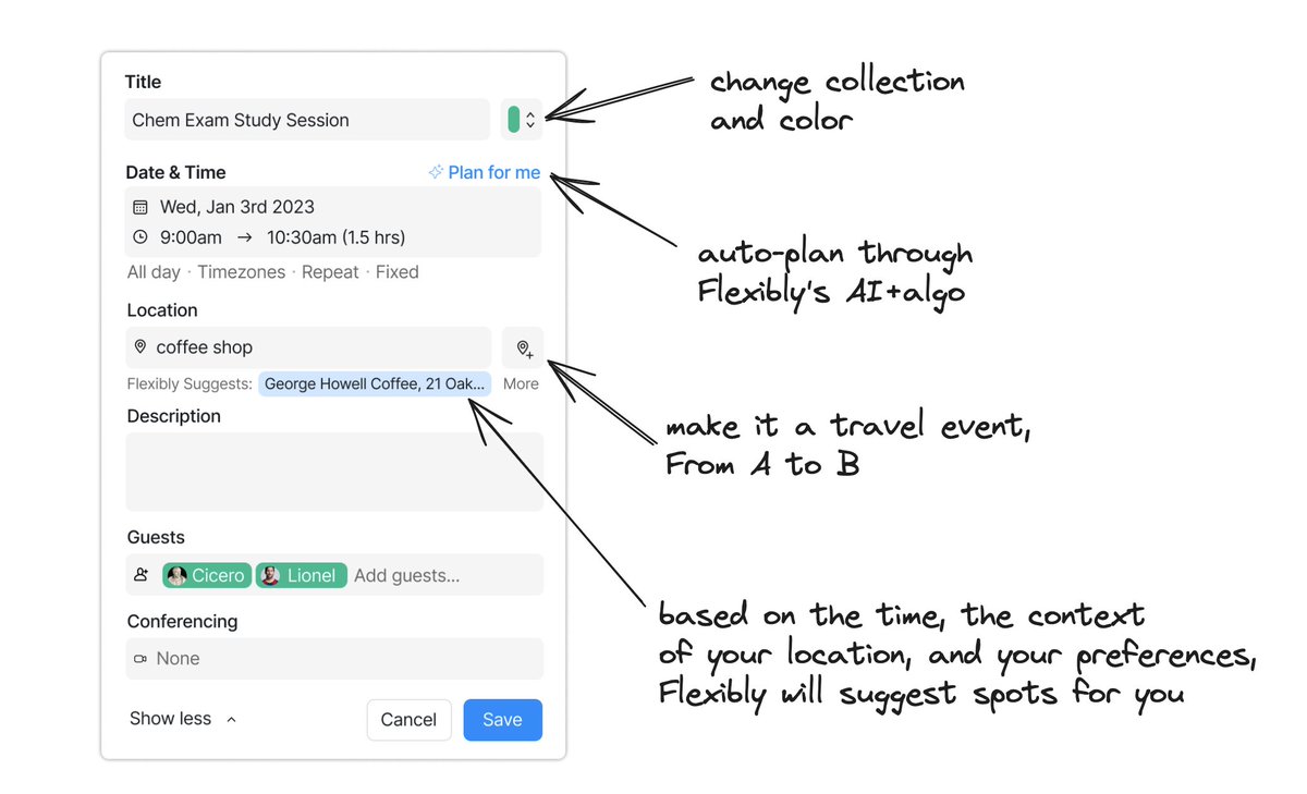 novelidas's tweet photo. Despite all the advances in AI in 2023, it felt like calendars didn't get much attention -- let's start by upgrading event creation https://t.co/nD8vU7VMUb