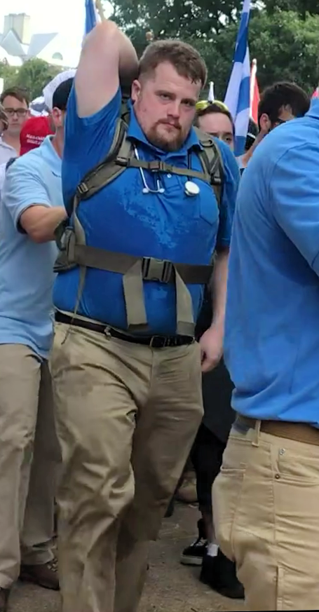 UnmaskUTR's tweet photo. Help identify #BlueStethoscopeUTR, a participant in the violent Unite The Right rally in Charlottesville. https://t.co/Jzes8ex1II