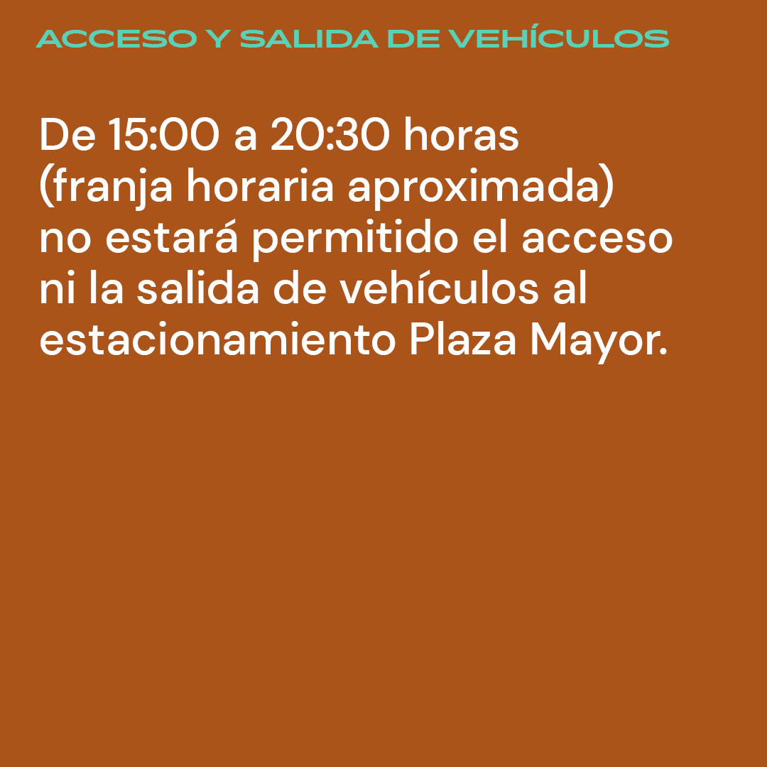 📢 Incidencias en el estacionamiento #PlazaMayor con motivo de la #CabalgataVLL2024

⛔️ Acceso y salida cortados a vehículos de 15:00 a 20:30 horas aproximadamente.