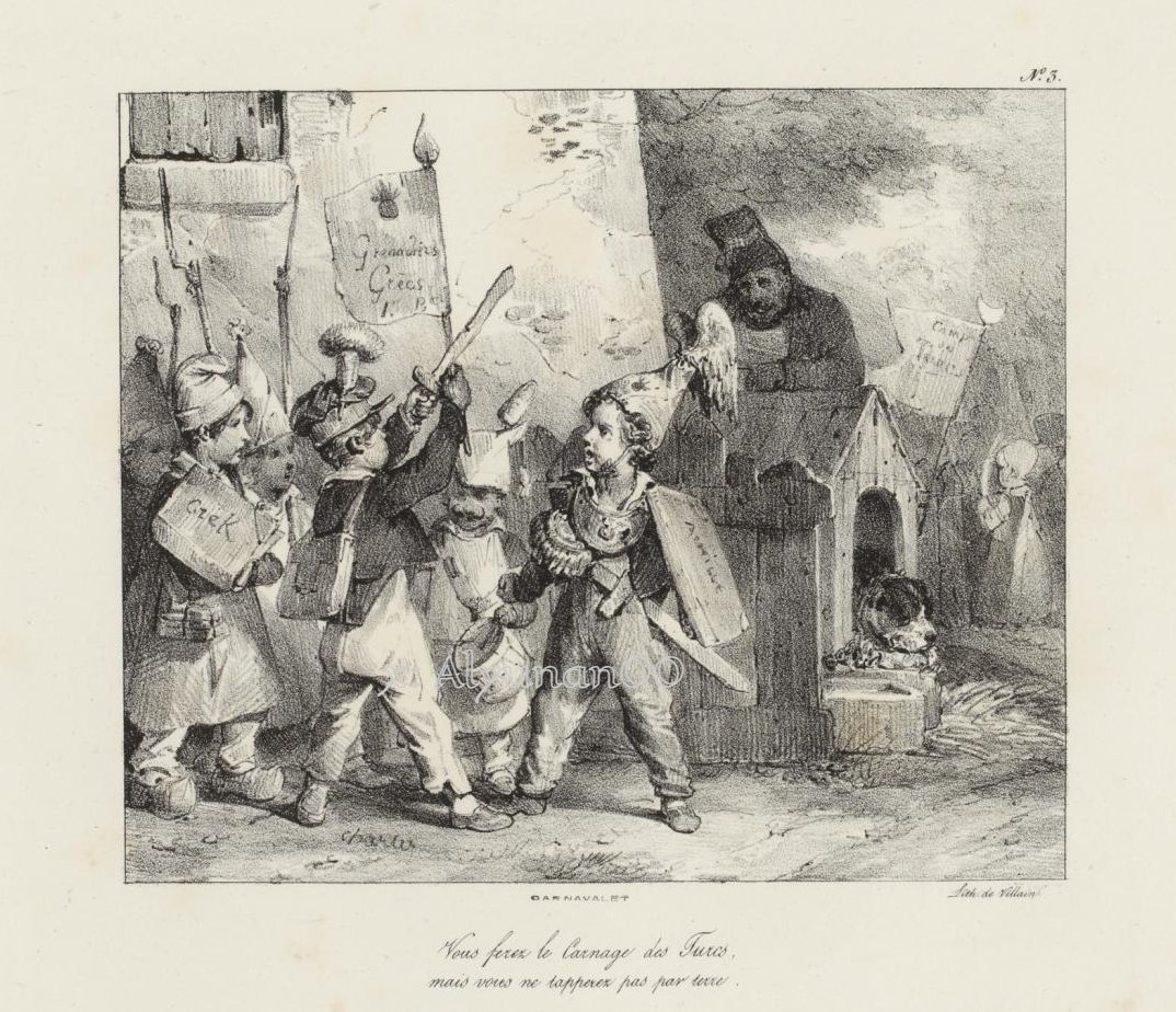 Take the tablets and phones away from the kids, let them play again like the French in 1826:

In the 1826 lithography below, French children are playing 'Philhellenes'.

The children’s banner reads ‘Grenadiers Grecs, 1re Batt[alion]’. The shields carry the inscriptions ‘Grek’ and