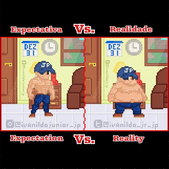 Expectativa Vs. Realidade

❤️,🔁&💬

#desenho #PixelArt #oc #meme
#pixelartist #drawing #illustration
#characterdesign #pixelartwork
#originalcharacter #felizanonovo
#Reveillon #dibujo #natal #ferias
#fitness #gordo #malhado #fat