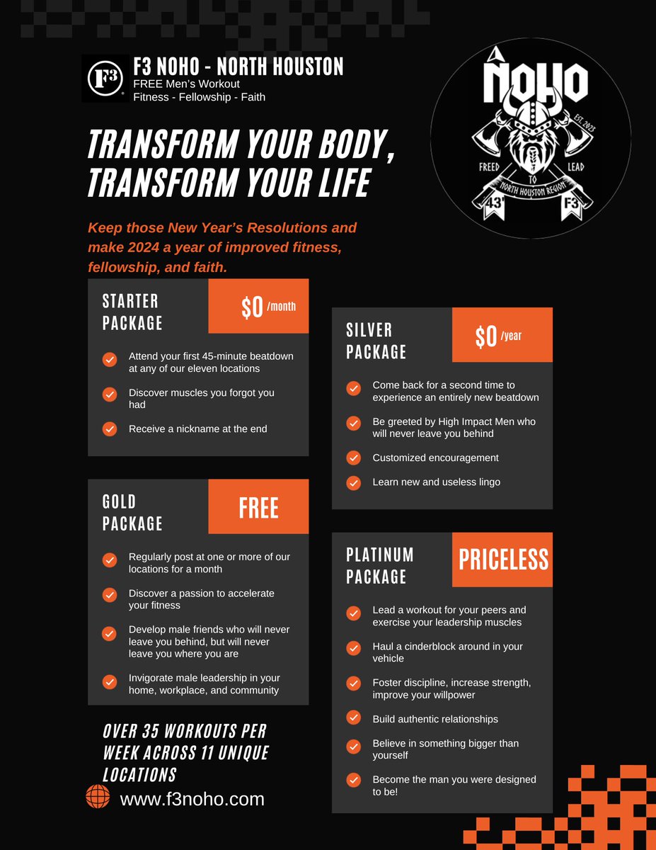 It’s free. Give it away!!!

<a href="/F3Nation/">F3</a>