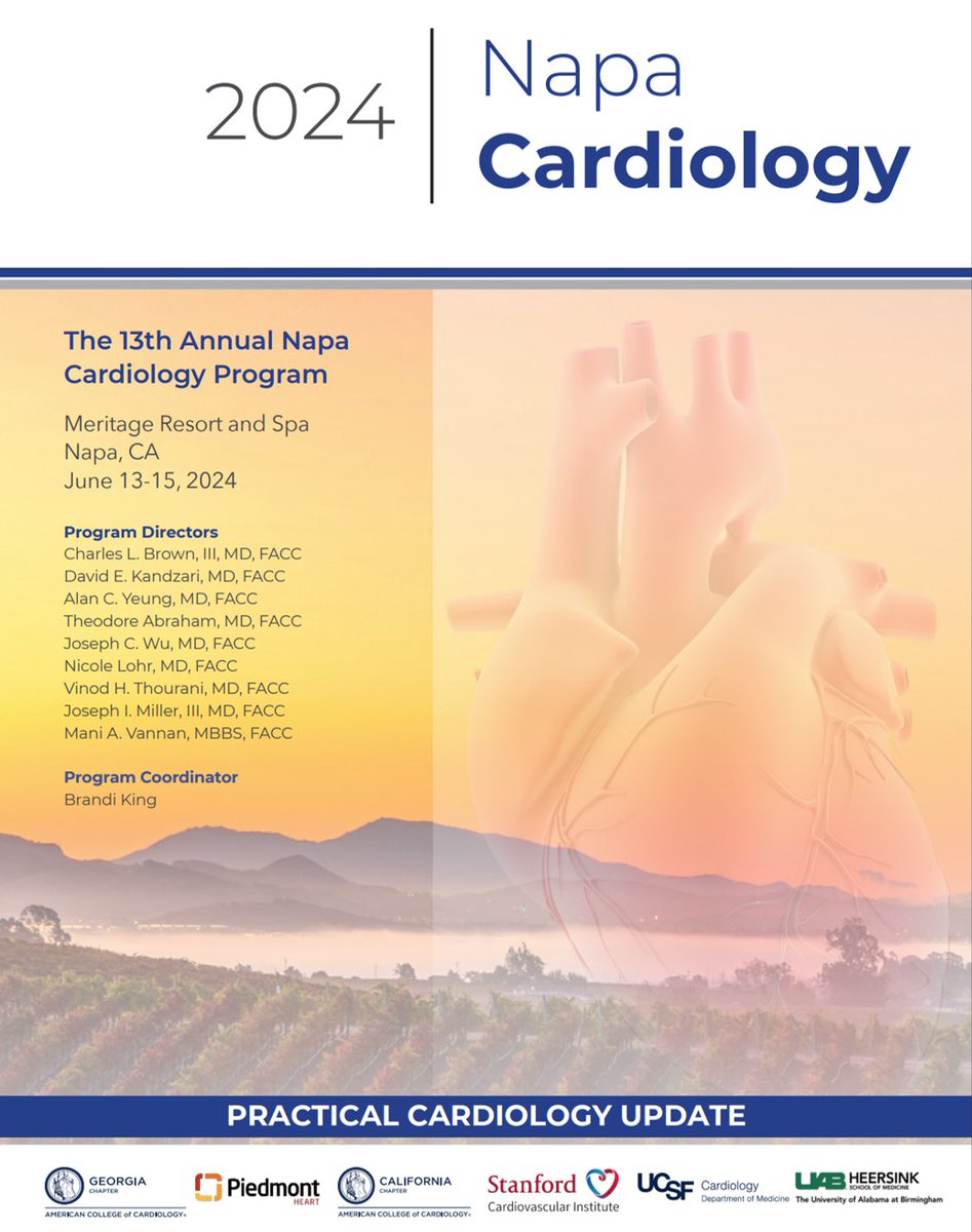 Save the date. Unique educational experience; focused, practical update on current hot topics and emerging CV science. Global experts. Agenda and registration information coming soon. napacardiology.accga.org