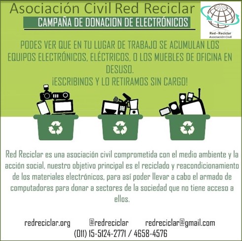 Red Reciclar .campaña 2024. Empresas.Organismos publicos.logistica costo 0.Gestion y disposición.