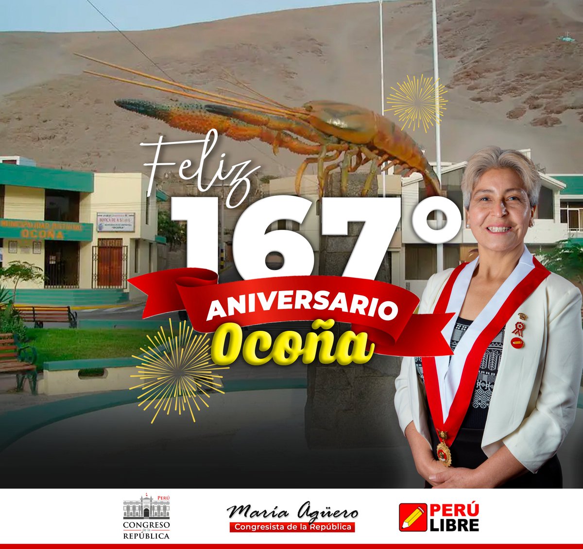 MariaAguerogut1's tweet photo. 🇵🇪🌋| Saludo muy afectuosamente a los distritos de Ocoña y Quilca, de la provincia Camaná, departamento de Arequipa, al conmemorarse su aniversario de creación, formulando votos por su progreso, desarrollo sostenido y bienestar en general.
#Arequipa
#Ocoña
#Quilca https://t.co/ys8GsHXQWK