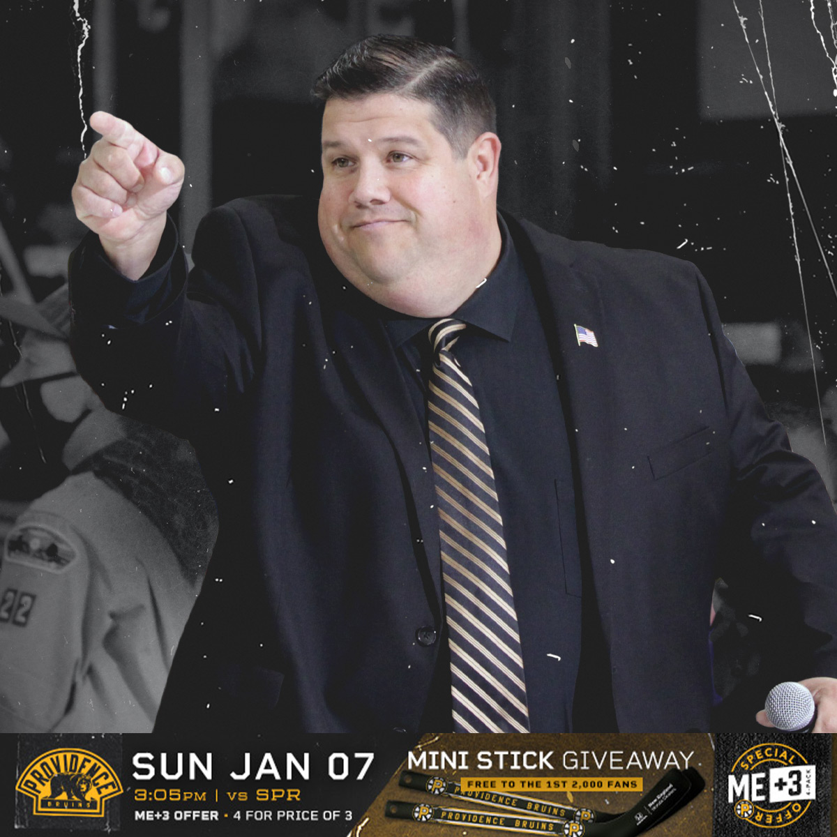 We need YOU at this Sunday's game! 🎤 @todd_angilly is stopping by in support of the @TomorrowFund with a pregame meet & greet, & singing the national anthem! 🇺🇸 🏒 PLUS the 1st 2,000 fans get a FREE Mini-Stick courtesy of @NewEnglandHonda 🎟️ ProvidenceBruins.com