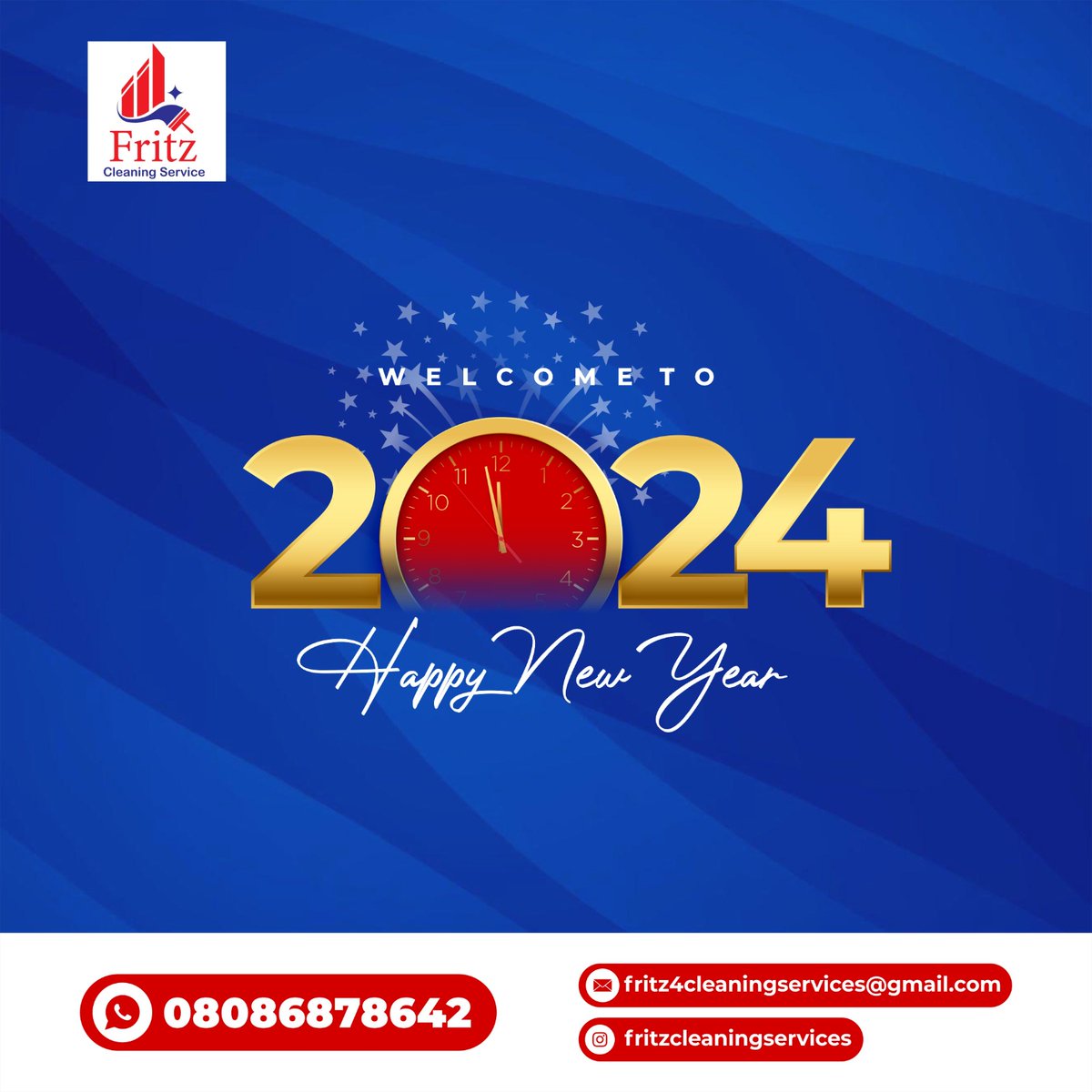 FritzCleaning's tweet photo. Happy New Year from Fritz Cleaning Services!💕

Thank you for choosing Fritz Cleaning Services.

Here is to a bright, prosperous and immaculately clean 2024!

#2024NewYear #MrBayo #twetwe #hazard #Brighton #oau #osun #cleaning #Lagos #ijgb #osogbo #campus #naira #dollar https://t.co/liuCMNIYmQ
