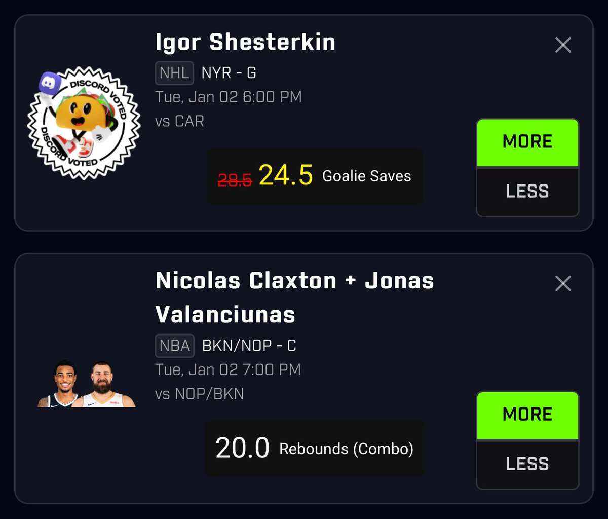 Last Tuesday we cashed every taco. Trying to keep the streak going 

Good luck if tailing #PrizePicks