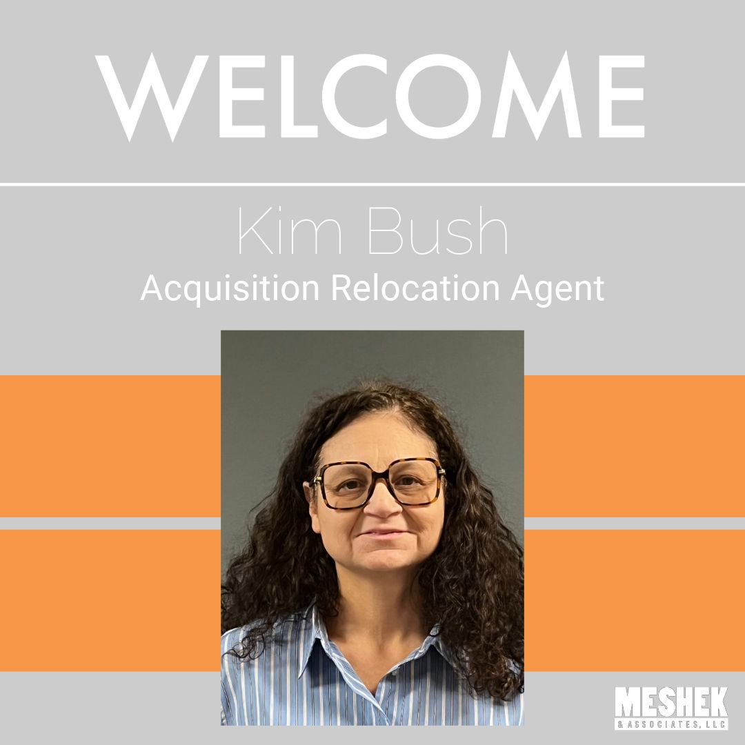 Meshek would like to take a moment to welcome Kim Bush to our team. Kim will be joining our Right-of-Way Department as an Acquisition Relocation Agent in our Tulsa office. Welcome, Kim!
