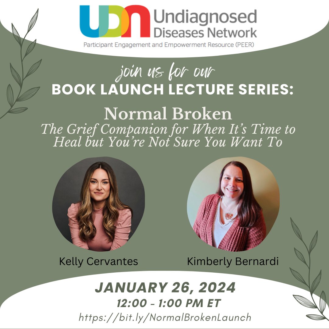 UDN PEER invites you to attend Book Launch Lecture series with author, Kelly Cervantes, and moderator, Kim Bernardi, on Friday, January 26th from 12:00-1:00pm ET

Register at bit.ly/NormalBrokenLa…

All are welcome!
