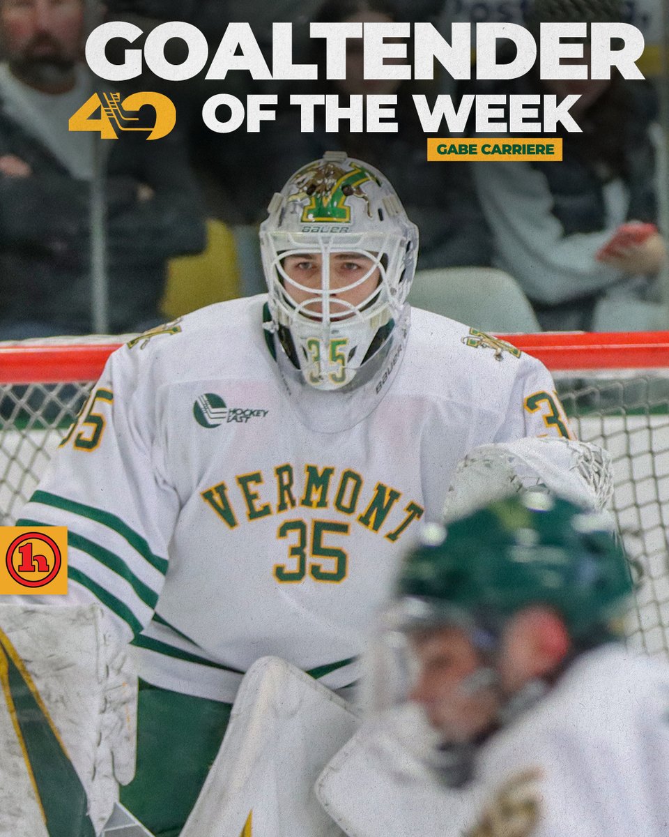 With 2 more wins on the weekend &amp; a .966 save % Gabe Carriere is the <a href="/StopItGoalies/">Stop It Goaltending</a> <a href="/hockey_east/">Hockey East</a> Goaltender of the Week!
#802Hockey