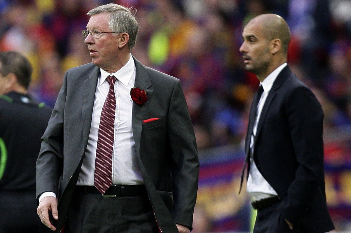 The most successful managers in football history: 1. Sir Alex Ferguson (49 trophies) 2. Pep Guardiola (37) 3. Mircea Lucescu (35) 4. Valeriy Lobanovskyi (30) 5. Ottmar Hitzfeld (28) @HE_Ftbl takes a look at the greatest managers to grace the touchline: breakingthelines.com/historical/the…