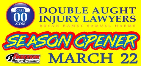 amspeedway's tweet photo. Mark Your Calenders! The Call Double Aught Injury Lawyers 2024 Season Opener is Friday March 22nd. More info including the complete 2024 schedule is coming soon. #andersonmotorspeedway #yeahTHATracetrack #IAMAMS #AMSseasonopener https://t.co/6xZrb85TWr