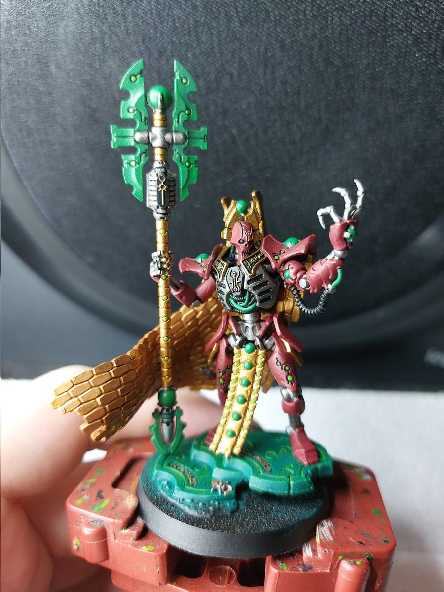 Osjiwarrior's tweet photo. Imotekh the storm Lord, first model done for the year!!!
#wip #miniatures #miniaturepainting #40knecrons #40knecron #warhammer40k #40k #paintingwarhammer #painting #warhammercommunity #cryptech #orikanthediviner #imotekhthestormlord #orikan #imotekh https://t.co/VJ8pJNu4fq