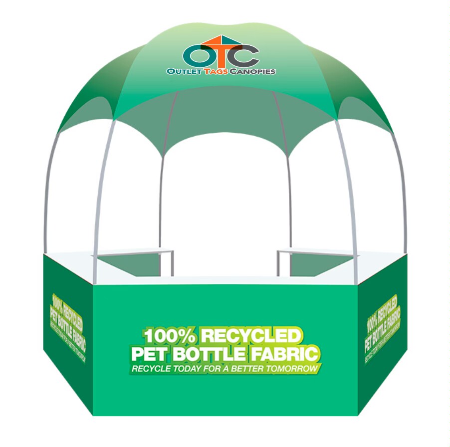 Introducing our innovative Dome Tent with Booth, a perfect blend of style and functionality designed to make your events unforgettable. 
Comes with unlimited graphic designing to brand your company or product.  Please Call 416-298-0022 or Email Us info@outlettags.com to order.