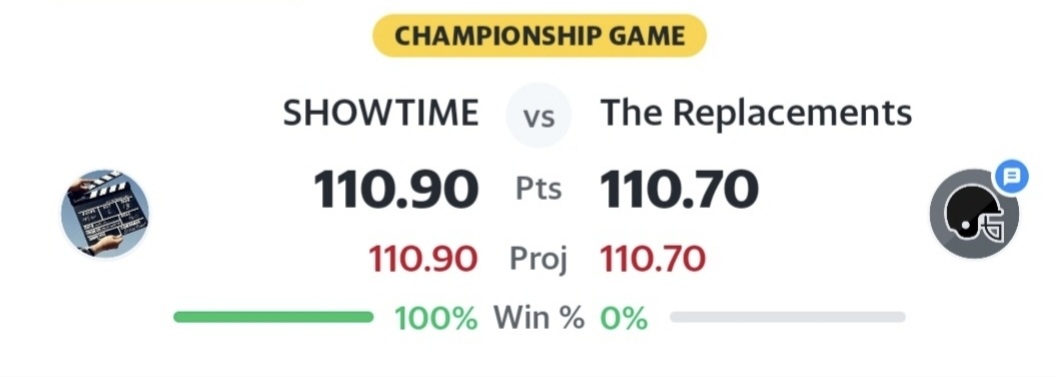 jayro329's tweet image. #NYEve🎆 🏈🏆 Crowned 👑 #FantasyFootballChampion
By 2yards. #GameOfInches