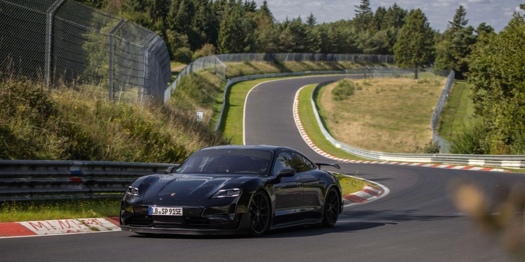 PorscheAus's tweet photo. Porsche development driver Lars Kern takes the pre-series Taycan to new heights with a record-breaking lap time of 7:07.55 minutes on the Nordschleife track. Making it the fasted electric car from Zuffenhausen, Germany. 

Learn more here: https://t.co/Q3gejINX8e https://t.co/v0e5MIdMY9