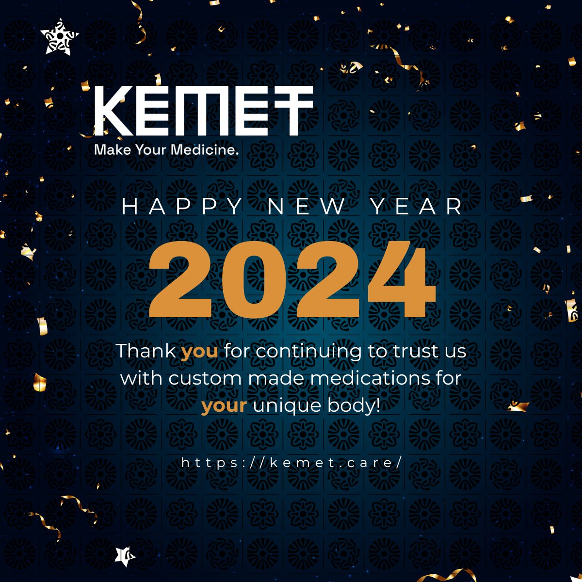 Happy New Year from Kemet Group!
As we step into a new year, let's embrace the spirit of innovation and inclusivity that drives us at Kemet Group. 🎉 🎊 🎈

#MakeYourMedicine
#MedicineForYouByYou
#HealthcareInnovation
#InclusiveMedicine
#GlobalHealthImpact