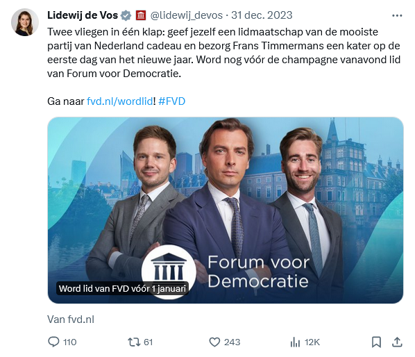 Laat ik nu drie strontvliegen zien, die klap mag Lidewij geven.
