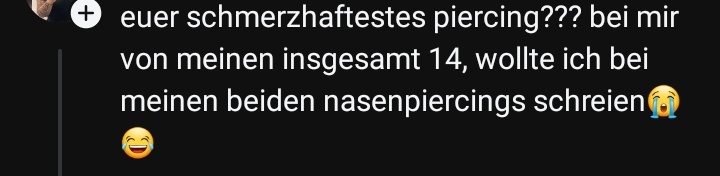 morgen erster piercing und jz wird mir sowas angezeigt ich hab angst @localsuppenbro 😭😭