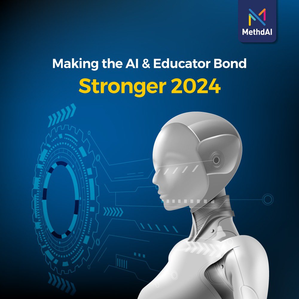 TheMethdAI's tweet photo. While AI enhances efficiency and personalization, human educators bring empathy, context, and a nuanced understanding. 

Collaboration between AI and educators ensures a holistic approach, leveraging the strengths of both for an enriched educational experience.

MethdAI is striving for perfect classroom AI pedagogy.

#techconquersall #aifor2024 #aiforstudents #aiforschool #ailearning #trending #newyearai #explore #methdai #2024aigoals #2024goals