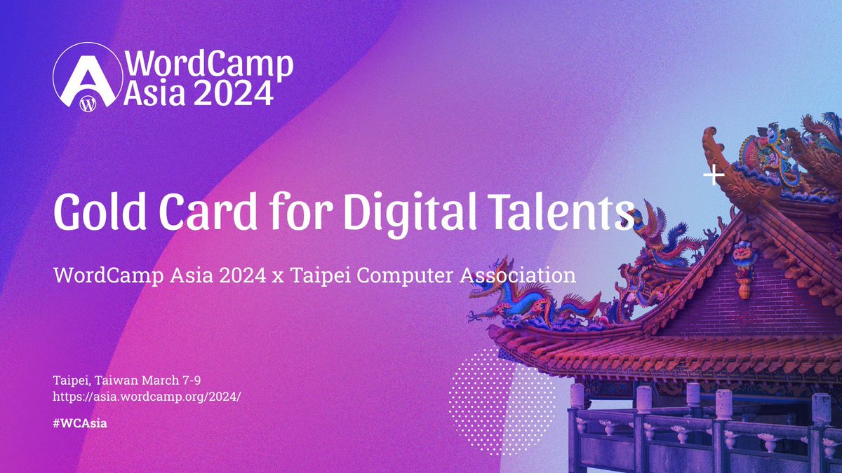 It's happening tomorrow! Join us for the Gold Card for Digital Talents webinar, co-hosted with the Taipei Computer Association. Dive in-depth into the prestigious Gold Card and discover the countless benefits it offers to you. Sign up now 👉 buff.ly/47j7hAD
#WCAsia