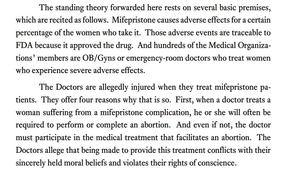 Wait -- This ruling would seemingly undermine the Fifth Circuit's prior ruling in Alliance for Hippocratic Medicine vs. FDA, in which the court basically ruled that AHM only had standing *because* of their duty to treat, right? ca5.uscourts.gov/opinions/pub/2…