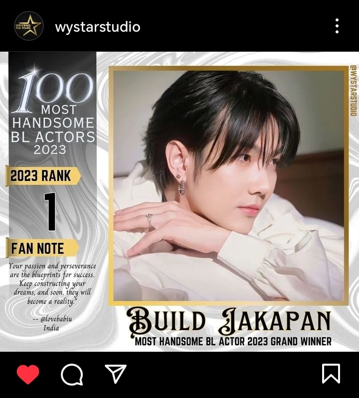 urluvesopita's tweet photo. QUE ME BESÉ EL GANADOR DEL 100 MOST HANDSOME BL ACTORS 2023.
Ganando como siempre #BuildJakapan 😌💙 https://t.co/AdQQhkrA2a