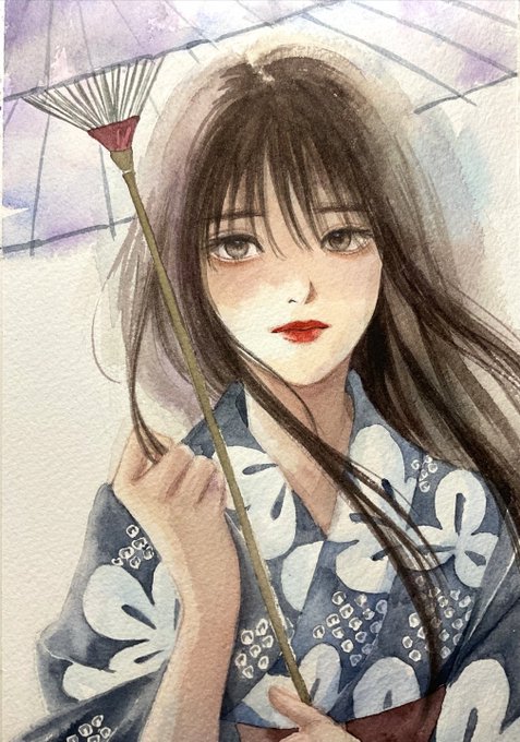 「long hair oil-paper umbrella」 illustration images(Latest)｜4pages