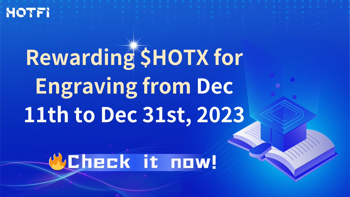 HOTFI_'s tweet photo. 🎊The rewards for the #Inscribing #Subsidy event have been successfully distributed! These rewards cover participants who engaged in engraving #BRC20 and #TEXT from December 11th to December 31st, 2023.
📌The Reward Calculation Method:Earn 10 $HOTX for every 100 inscriptions! Thank you for making the event a success! 🌟
🔖Appreciation for the tremendous support in our inscription subsidy event. The upcoming launch of new platform features is just around the corner. Stay connected with #HOTFI for the latest developments!
#HOTFI $HOTX #BTC #BRC20 #TEXT #Inscribe #Subsidy