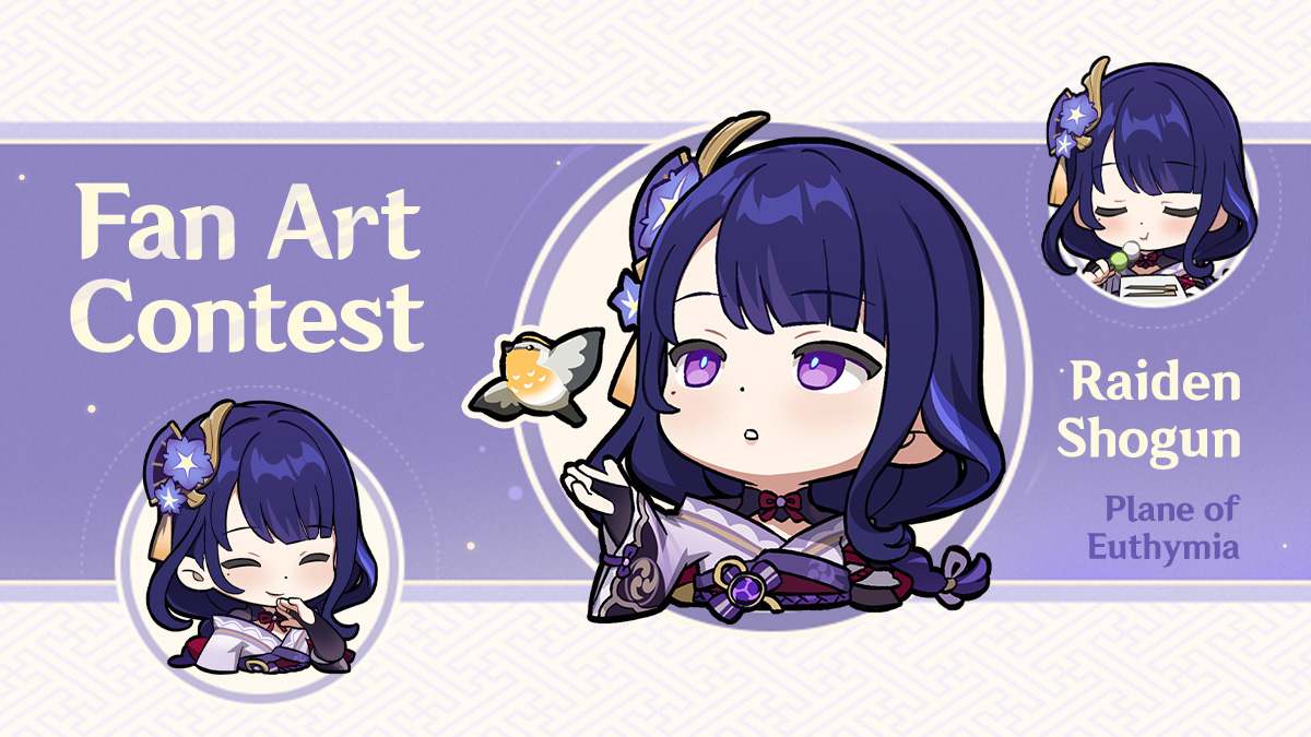 GenshinImpact's tweet image. Prize Giveaway: The &quot;Plane of Euthymia&quot; Raiden Shogun Fan Art Contest

Event Duration
January 3, 2024 — January 24, 2024 23:59  (UTC+8)

View the full notice here: hoyo.link/8ZUgFBAL

#RaidenShogun #GenshinImpact
