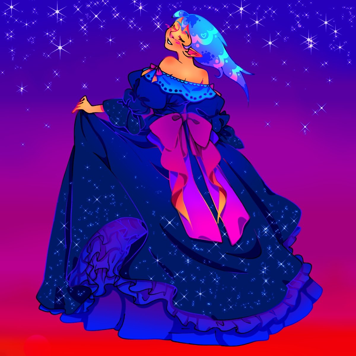allayasalienart's tweet photo. night sky ballgown ✨️ 
#digitalart #DigitalArtist https://t.co/tSypnsRPTU