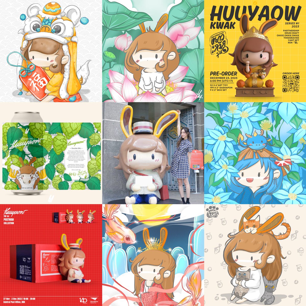 ❛ 𝑯𝑼𝑼𝒀𝑨𝑶𝑾 𝑺𝒑𝒂𝒄𝒆 ❜
Hi! My name is Ping Mantana. An Illustrator who's draw #HUUYAOW; Lil girl who was born from my childhood imagination combined with a rabbit doll. #artvsartist

🐰🌕 huuyaow.com
#HUUYAOW #art #artist #Illustrator #イラスト #NFT #arttoy