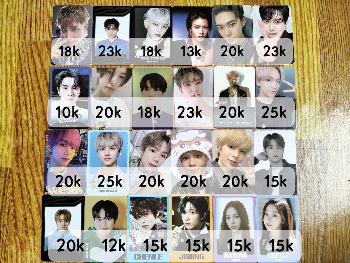 hechanahcee's tweet photo. help rt!! 
wts // want to sell

excl pack 3k (min 2pc free pack)
dom kudus, jateng

tc. nct dream 127 riize aab selca shotaro sanrio tc a resonance pt2 uc universe card game set home sungchan doyoung doy parfume photobook pb taeyong renjun cafe chenle tos tos jeno jawa tengah ina https://t.co/epeIlQzyT9
