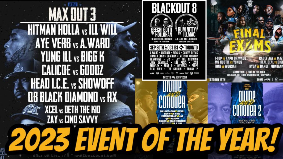 AceIsWorking's tweet photo. This podcast I talked about the nominees
for Event Of The Year‼️
Nominees - Final Exams 2, Divided & Conquer 1 & 2, BlackOut8 And Max Out 3‼️
My 2023 Event Of The Year Was #MaxOut3 ‼️🔥
S/o to @ItsARP @MzLeta_Truth @lawrence_rbe & The Whole Staff‼️
Full Episode Scroll Down‼️ https://t.co/rBfr3qB9Ae