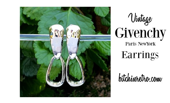 Vintage #Givenchy articulated earrings with #couture style. #Love the rounded triangular shapes with a softly hammered finish, and the #unique placement of the elements, almost echoing an asymmetrical hoop earring. #vintagejewelry #earrings #bitchinretro bitchinretro.com/products/given…
