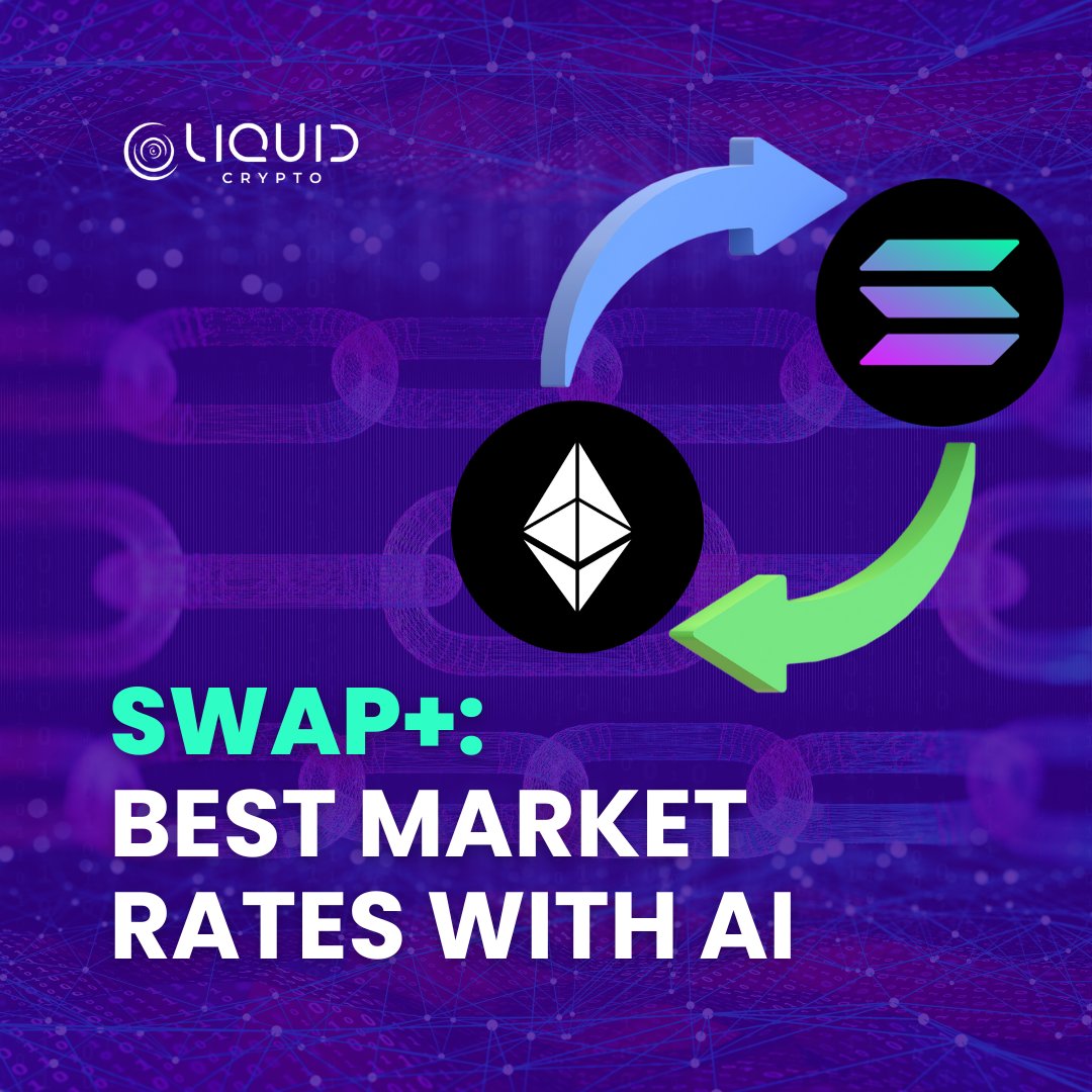 reddex_io's tweet photo. Liquid has the best rates in the market thanks to Swap+✨⁠ ⁠ 

#Liquidcrypto platform uses AI to identify the lowest possible rates everytime!!⁠ ⁠ 

Click now to swap your tokens 👉 https://t.co/pQ2o5Q6KFq ⁠ 

#SwapPlus #BestMarketRates #DeFi #CryptoTrading #AIPowered #DeFiSimplified #CryptoSwap #SwapPlatform #TokenTrading #SwapRates #AutomatedTrading #CryptoInvesting #SmartTrading #DigitalCurrency