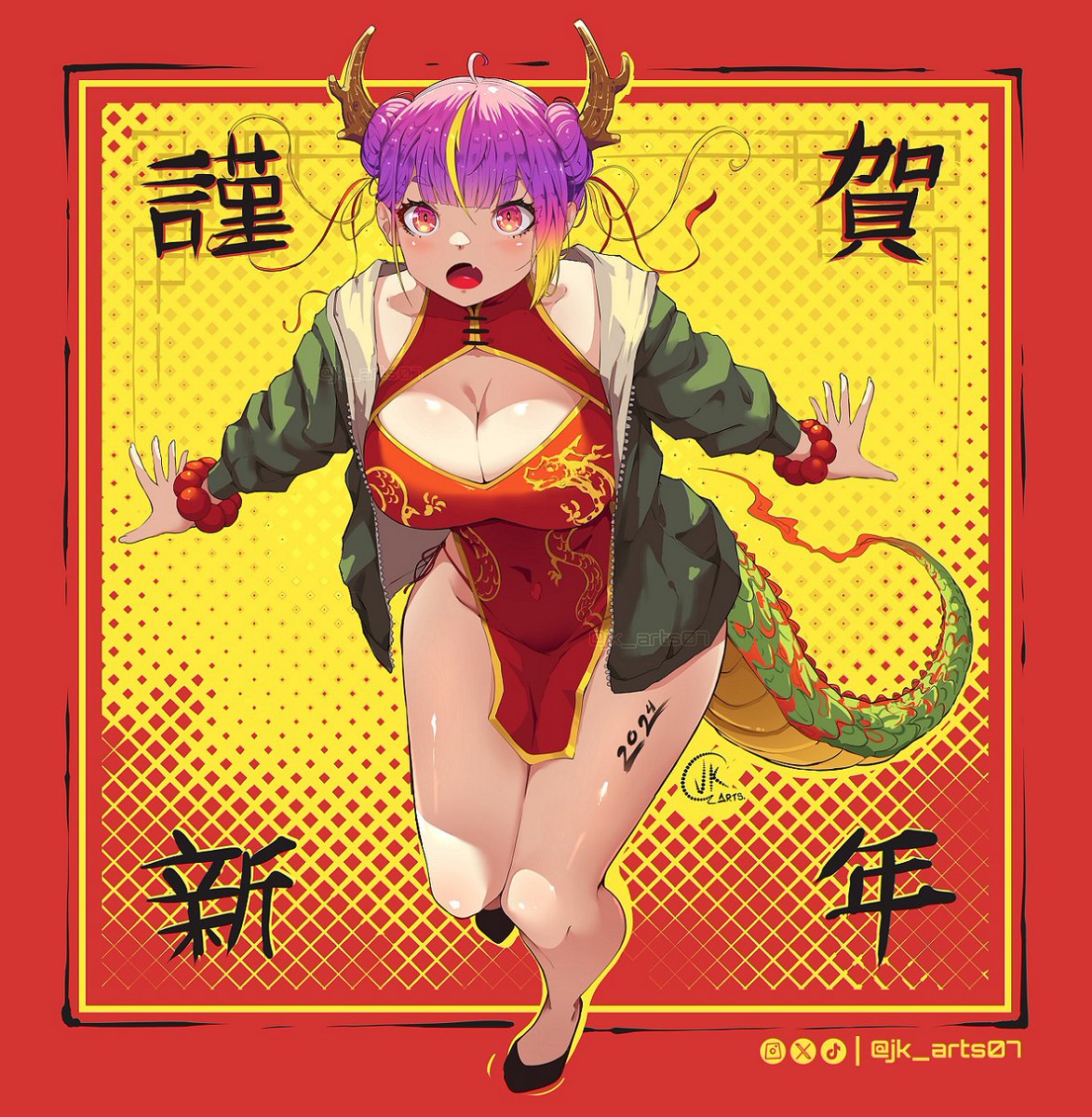 Year of the #dragon 🐉🐲 #Dragon2024 #YearofTheDragon #chinesezodiac #illustration #drawing #animegirl #waifu #oc #digitalart @XPPEN @XPPenLatam