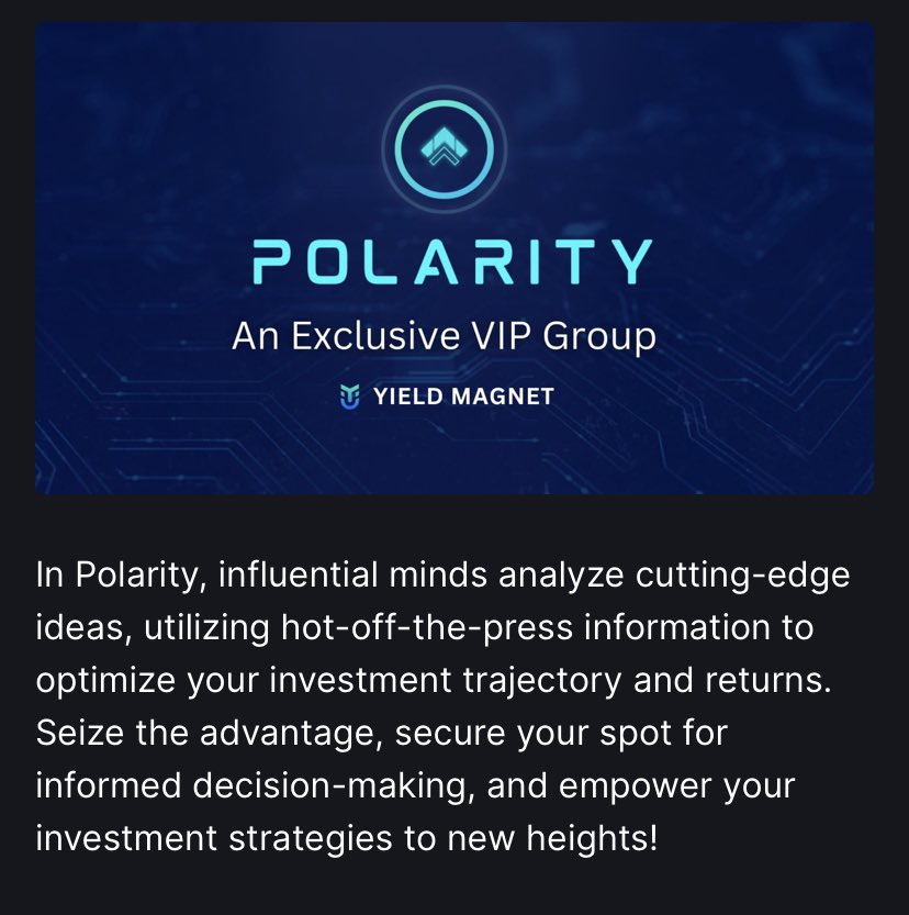 theVariant18's tweet photo. Successful pools tend to attract more investors, and can be beneficial to both asset managers and users.
You can attract investors worldwide through @YieldMagnet
Gain access to exclusive features like โPolarityโ status.
Check my #MagnetThread to see other benefits. ๐ https://t.co/12vRmoa4CE
