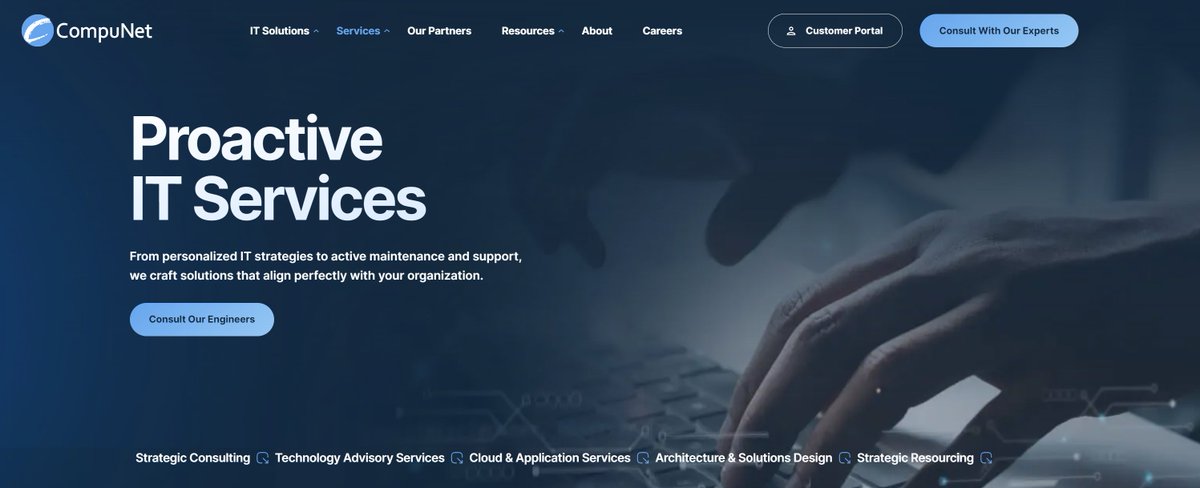 Unlock the full potential of your business with CompuNet's diverse range of services. Our engineer-led approach ensures personalized services tailored to deliver optimal results for your unique needs.

Check out more information in the link below!

compunet.biz/services/