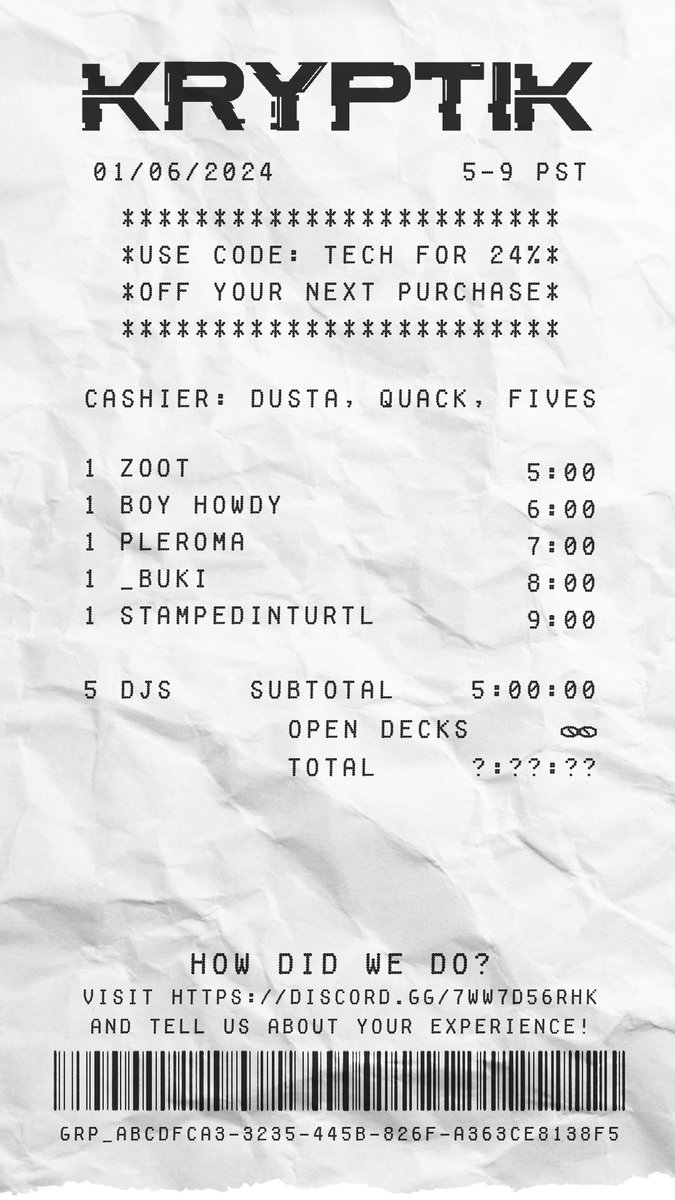 ClubKryptik's tweet image. Club Kryptik Presents: CODE: Tech
TECHNO THEMED EVENT
JOIN US: JAN 6 5:00PM PST
vrc.group/KRYPTK.5056
@BoyHowdyVRC @Pleroma_747 @hachiuki @StampedinTurtl