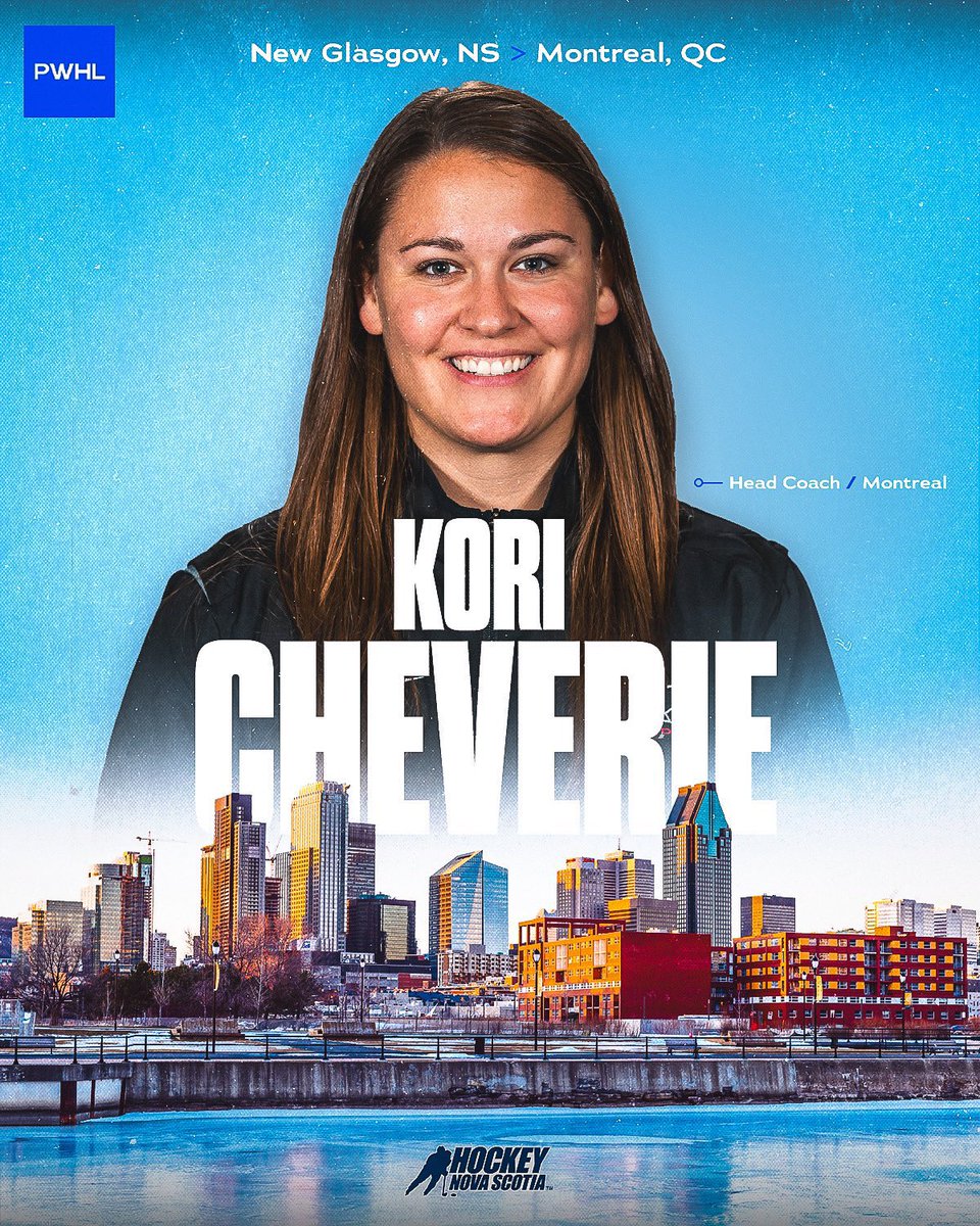 HockeyNS's tweet image. FIRST GAME FOR COACH CHEVERIE

All the best to New Glasgow’s Kori Cheverie and her @PWHL_Montreal squad as they take on @PWHL_Ottawa tonight in their first-ever @thepwhlofficial game. 👏 

📍 TD Place
🕖 8:00 p.m.
📺 @TSN_Sports 

@koricheverie | #nsproud