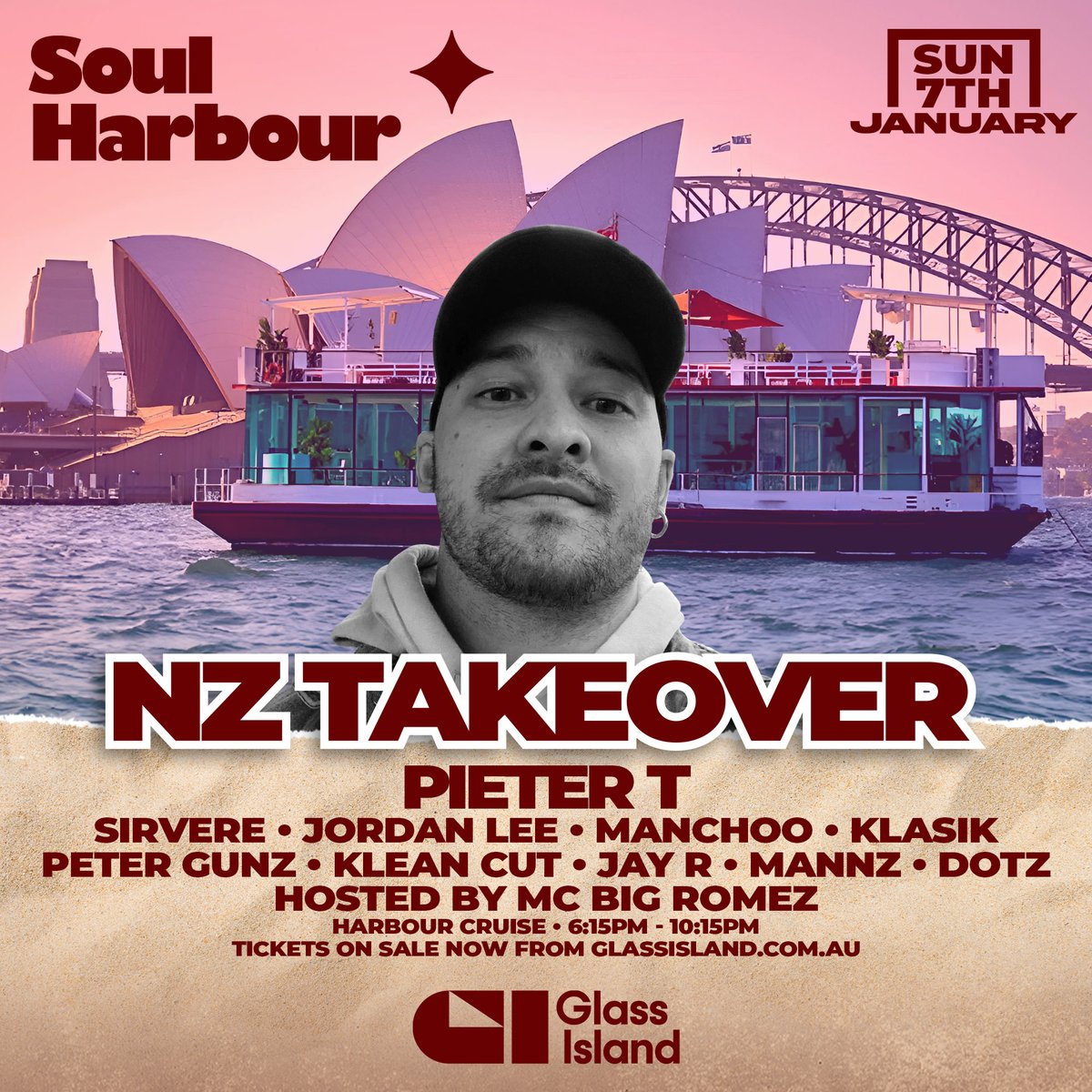 Happy new years folks! Lets make it a good one, JAN 7TH Sydney Harbour boat cruise with the Don Dada DJs and me 😍