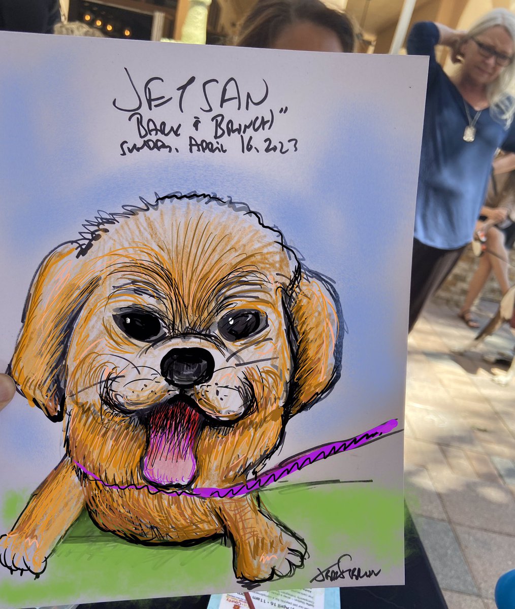 #PetLovers #DogLovers #CommunityEvent “Bark & Brunch” in #BoyntonBeachFlorida organizers booked #DogCaricatures #PetCaricatures by #DelrayBeach and #MiamiCaricatureArtist Jeff Sterling serving Miami to #WestPalmBeach. For artist availability 305-831-2195 FloridaCaricatures.Com