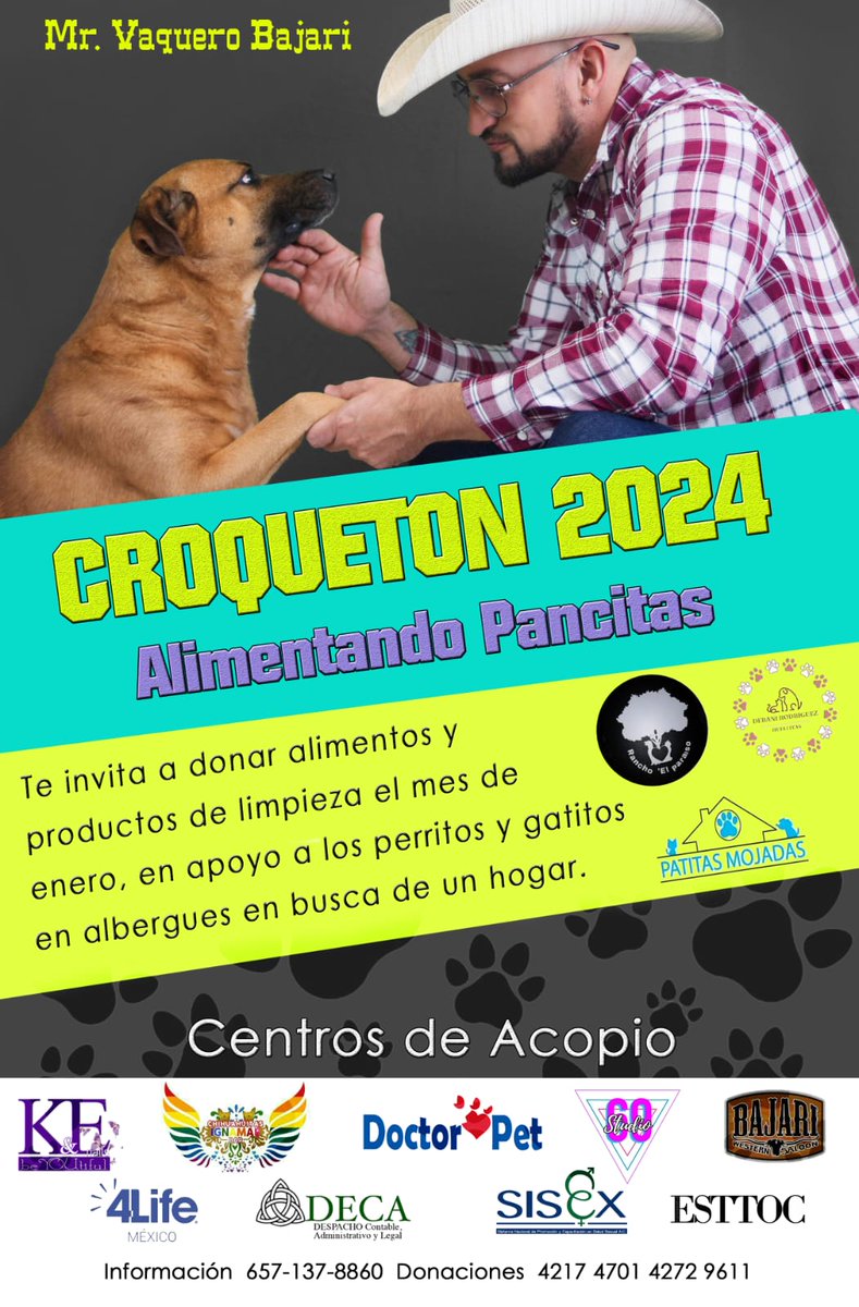 CiudadJrzGLBT's tweet photo. CROQUETON 2024 Alimentando Pancitas. En apoyo a perritos y gatitos en albergues en busca de hogar #CiudadJuárez 

WA 657 137 8860 Mr. Vaquero Bajari @Danielvaquerof

Si te es difícil acudir puedes donar a la cuenta: 4217  4700 4272  9611 (spin by Oxxo). https://t.co/jWgZ3g2lgJ