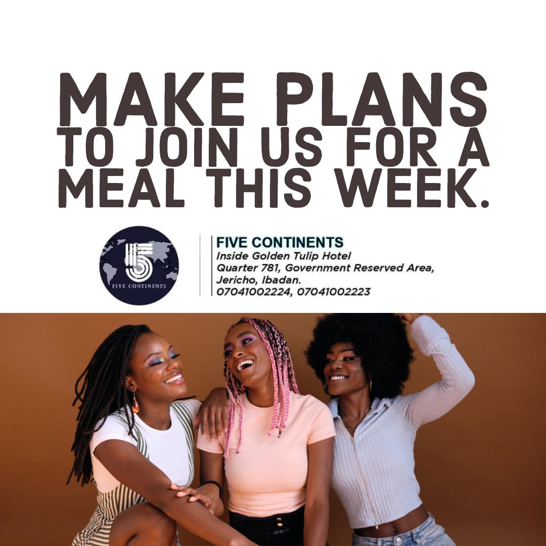 the5continents's tweet photo. #wonderfulwednesday  Make us your everyday destination. No matter the day of the week, we are ready to serve you a delicious meal or a fabulous cocktail.  @the5continents #ibadan #Hotspot #food #music #life #explorepage #date #weekendplans  #thirsty #WednesdayWanderlust https://t.co/Crf3I5tfls