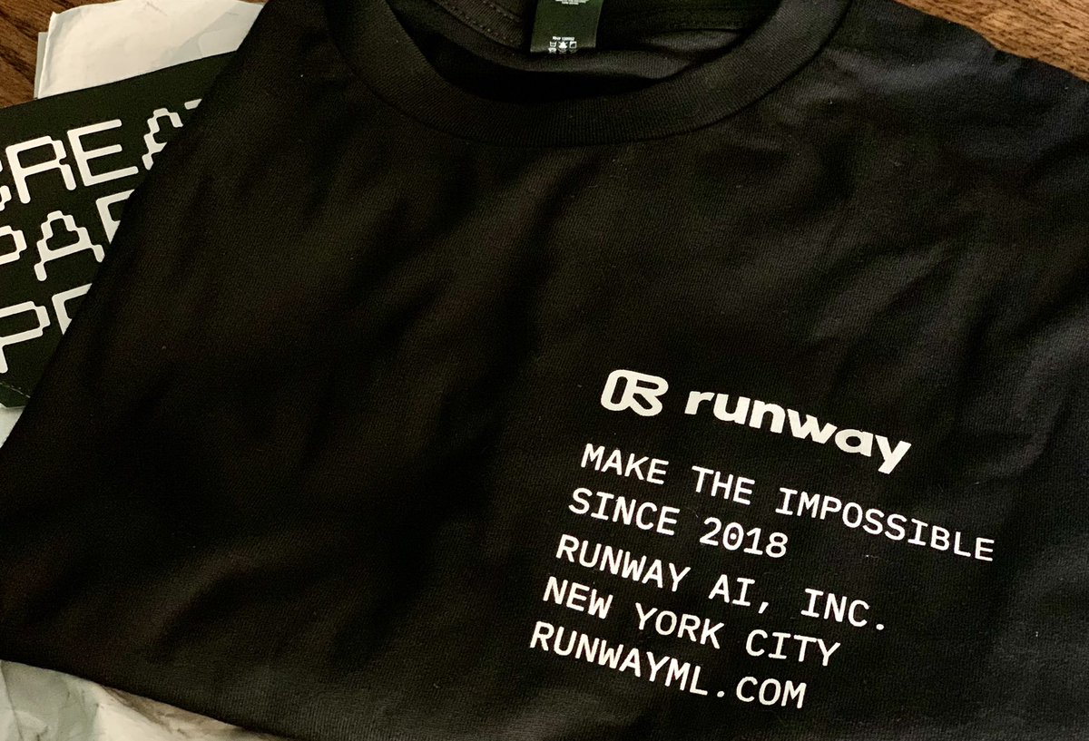 CreativeAIgency's tweet photo. Humbled and grateful. Thanks for feeding my imagination @runwayml and now too this T-shirt.  
#AIVideo #CreativePartnersProgram https://t.co/OOhTLrCk4B